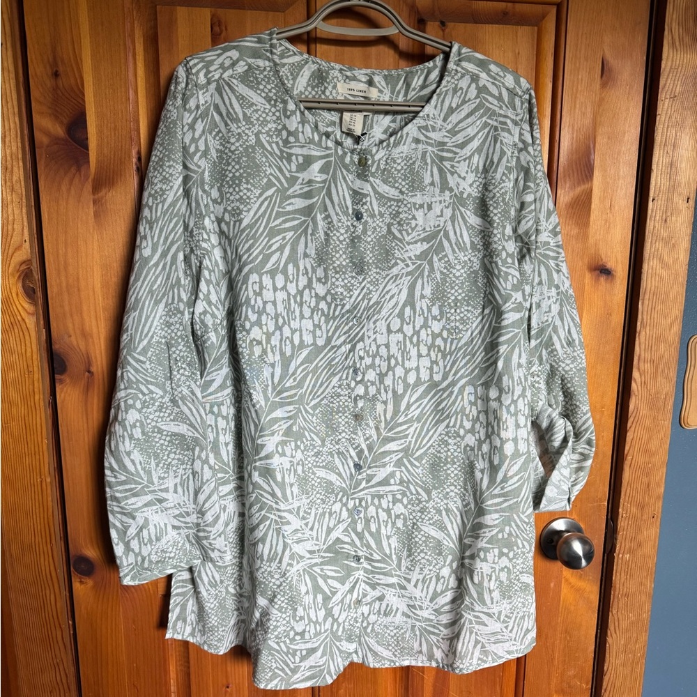 Christian Siriano linen tunic top 1x